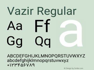 Vazir Version 10.0.0 Font Sample