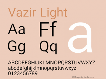 Vazir Light Version 10.0.0 Font Sample