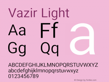 Vazir Light Version 10.0.0 Font Sample