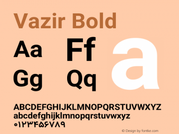Vazir Bold Version 10.0.0 Font Sample
