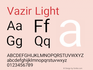 Vazir Light Version 10.0.0 Font Sample