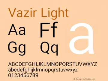 Vazir Light Version 10.0.0 Font Sample