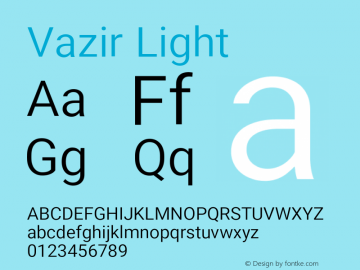 Vazir Light Version 10.0.0 Font Sample