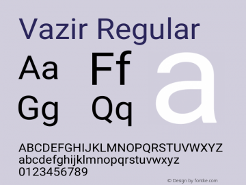 Vazir Version 10.0.0 Font Sample
