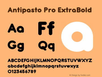 Antipasto Pro ExtraBold Version 1.000 Font Sample