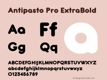 AntipastoPro-ExtraBold Version 1.000 | wf jerry Font Sample