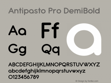 AntipastoPro-DemiBold Version 1.000 | wf jerry Font Sample