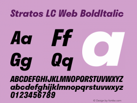 StratosLCWebBoldItalic Version 1.0 Font Sample