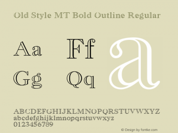 Old Style MT Bold Outline Regular 001.001 : Feb 1992 : Imprint set Font Sample