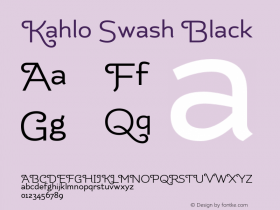 KahloBlackSwash 1.000 Font Sample