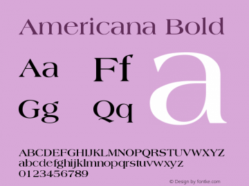 Americana-Bold 001.000 Font Sample