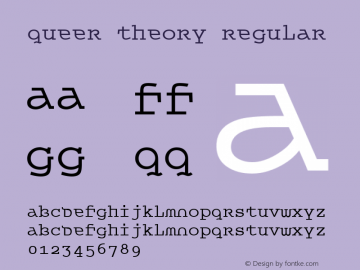 Queer Theory Regular Macromedia Fontographer 4.1.3 4/25/99图片样张
