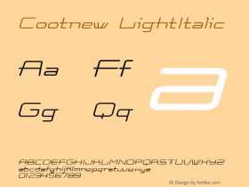Cootnew LightItalic Macromedia Fontographer 4.1J 02.4.1 Font Sample