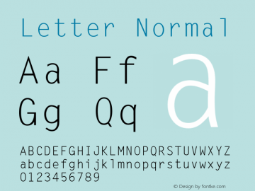 Letter Normal 1.0 Sat Sep 10 09:18:52 1994图片样张