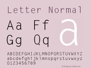 Letter Normal 1.000 Font Sample