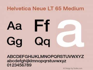 Helvetica LT 65 Medium Version 6.70; 2006图片样张