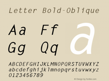 Letter Bold-Oblique 1.000 Font Sample