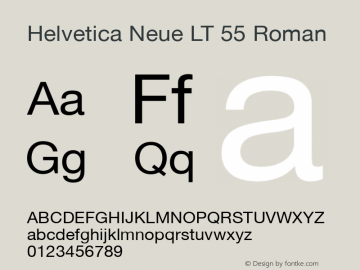 Helvetica LT 55 Roman Version 6.70; 2006图片样张