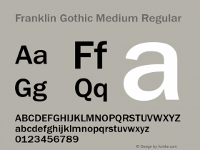 Franklin Gothic Medium Version 5.02 Font Sample