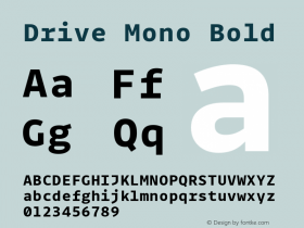 Drive Mono Bold Version 1.0 Font Sample