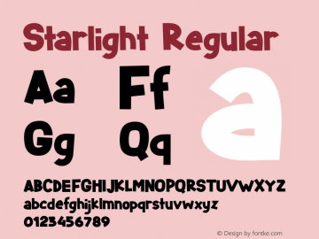 Starlight Version 1.000;PS 001.001;hotconv 1.0.56 Font Sample