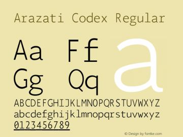 Arazati-Codex 1.000 Font Sample