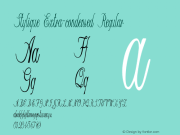 Stylique-ExtracondensedRegular Version 1.000 Font Sample