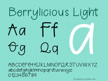 Berrylicious Light Version 1.000 Font Sample