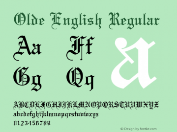 Olde English Regular 1.2 Font Sample