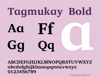 Tagmukay Bold Version 1.000 Font Sample