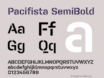 Pacifista SemiBold Bold Version 1.000 Font Sample