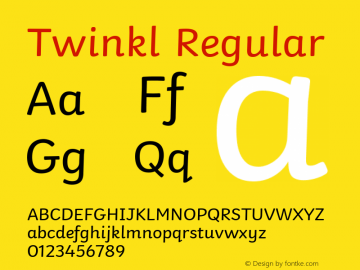 Twinkl Regular Version 1.002 Font Sample