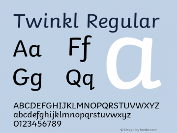 Twinkl Regular Version 1.002 Font Sample