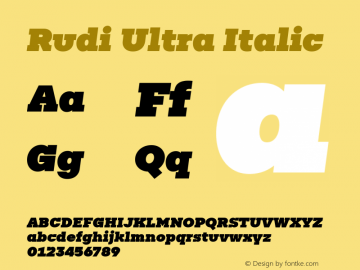 3653589043dddd10 - subset of Rudi Ultra Italic Version 1.000图片样张
