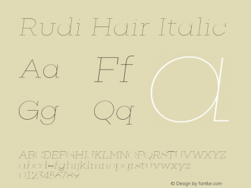 2b927d4c5ddb3c8b - subset of Rudi Hair Italic Version 1.000图片样张