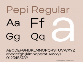ecdce41e57a9e738 - subset of Pepi Regular Regular Version 1.000 Font Sample