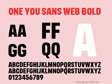 ONE YOU SANS Web Bold Version 1.030; ttfautohint (v1.4)图片样张