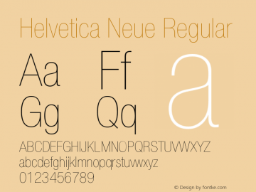 HelveticaNeue-UltraLigCondObl 001.000 Font Sample