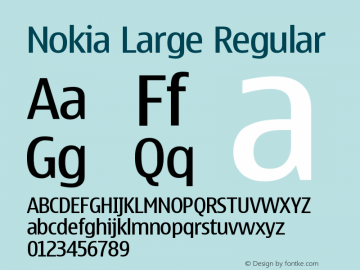 NokiaLarge-Regular Version 001.001; t1 to otf conv Font Sample