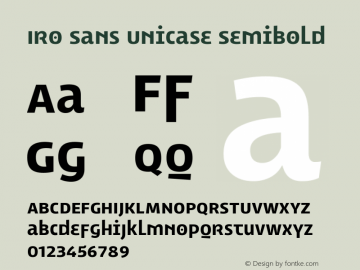 Iro Sans Unicase Semibold Version 1.000 Font Sample