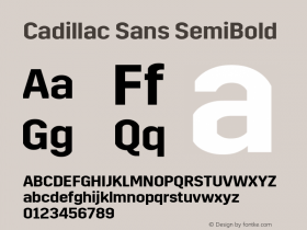 Cadillac Sans SemiBold Version 1.000 Font Sample