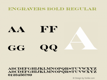 Engravers Bold Regular Version 1.00图片样张