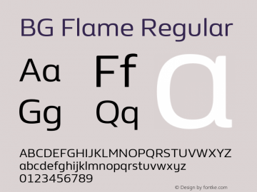 BG Flame Version 1.000 Font Sample