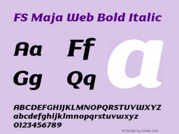 FS Maja Web Bold Italic Version 001.000 Font Sample
