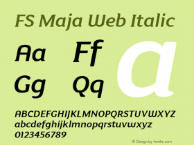 FS Maja Web Italic Version 001.000 Font Sample