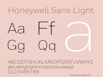 Honeywell Sans Light Version 1.002;PS 1.0;hotconv 1.0.81;makeotf.lib2.5.63406 Font Sample