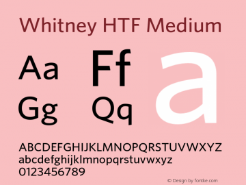 WhitneyHTF-Medium Version 001.000 Font Sample