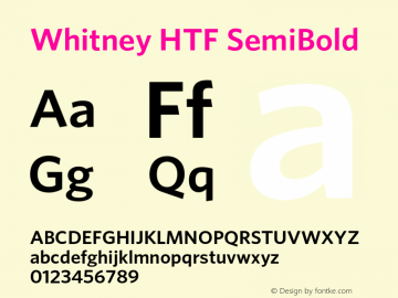 WhitneyHTF-SemiBold Version 001.000 Font Sample