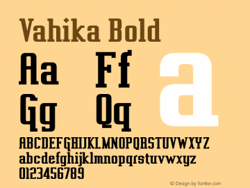 Vahika Bold OTF 3.000;PS 001.001;Core 1.0.29图片样张
