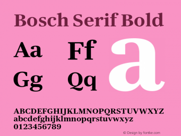 Bosch Serif Bold Version 2.00图片样张